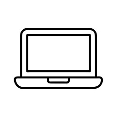 Vector art of laptop icon simple line drawing of a portable computer for website or app
