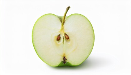 Isolated Green Apple Cross Section