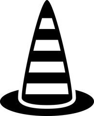 Striped road cone symbol