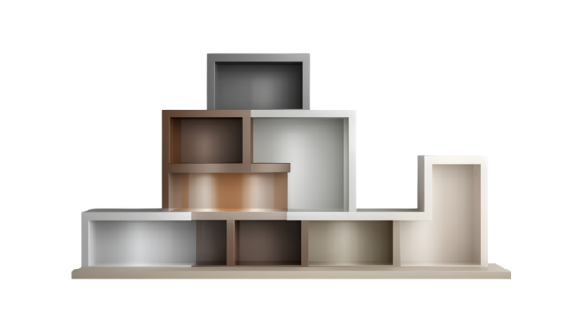 3d render of a set of chrome metal bars