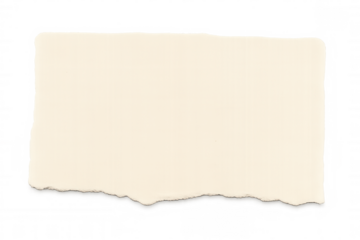 Ripped beige paper note with torn edges, creating a textured blank sheet for messages on transparent background