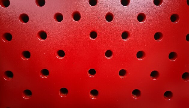 Background Of Red Peg Board With Holes