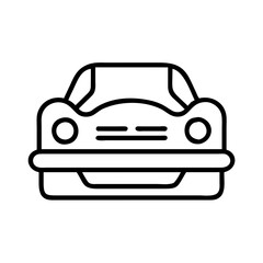 Vector art of classic car front view, showcasing a vintage and retro design concept