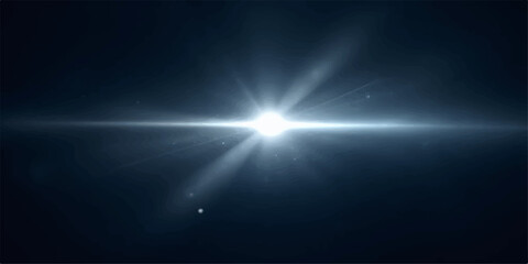 Fototapeta premium Abstract digital blue background with glowing light rays and a stellar flash of energy