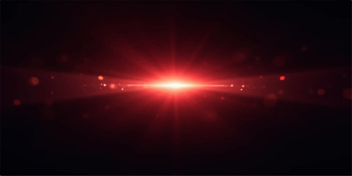 Abstract bright red glow of light and fire wave motion design on a dark background