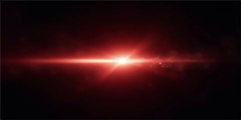 Abstract red background with a flare of orange light and dynamic energy rays for a futuristic design