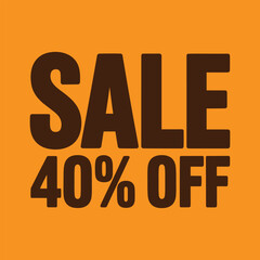 Sale 40 Percent Off Discount Banner Design