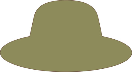 Flat Simple Olive Green Sun Hat for Summer Fashion Icon