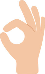 Simple Flat Style Hand Gesture OK Sign Approval Communication Icon