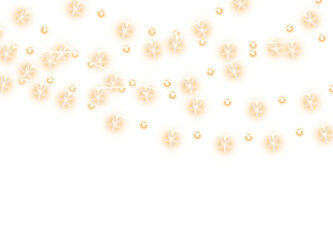 Christmas lights. Garlands decorations. Xmas glowing lights transparent background