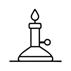 Vector art of bunsen burner, a laboratory tool for heating substances in scientific experiments