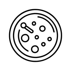 Illustration of a petri dish with bacteria and a needle vector art