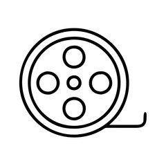 Vector art of film reel icon, cinematography and movie concept, cinema production