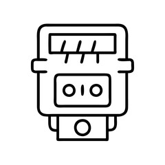 Vector art of smart electric meter line icon modern device for energy consumption vector