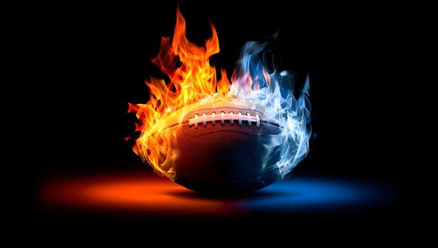 Fiery football a dynamic image of power and competition for sports enthusiasts everywhere