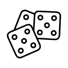 Vector art of outline icon of dice simple vector illustration of game cubes with dots