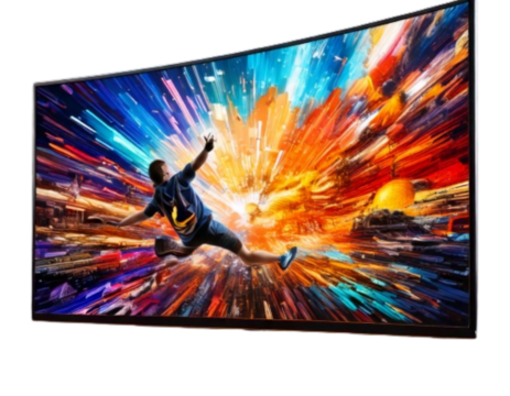 Smart TV with Action Movie Streaming Scene, isolated on a transparent background