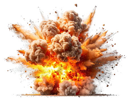 A vivid illustration of a large explosion in a dynamic display of power