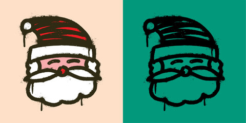 santa claus grunge style icon illustration with beard and hat, a simple festive design perfect for christmas or new year decoration and celebration