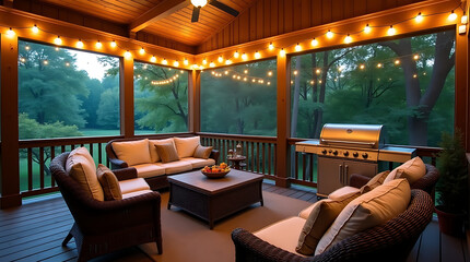 Deck Patio BBQ Evening