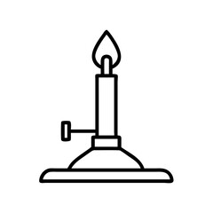 Vector art of bunsen burner, a common laboratory equipment used for heating and combustion