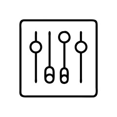 Illustration of a mixing console with four sliders simple vector icon