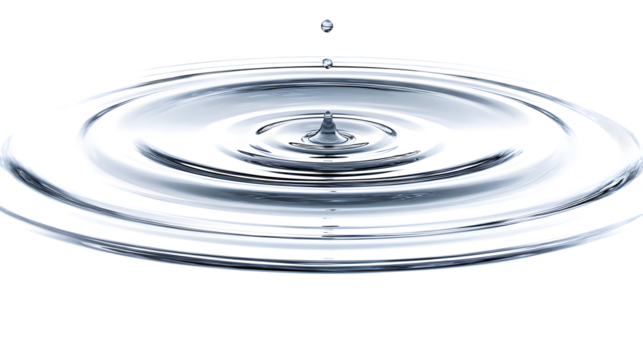 Water ripples forming circles on transparent png background - Powered by Adobe