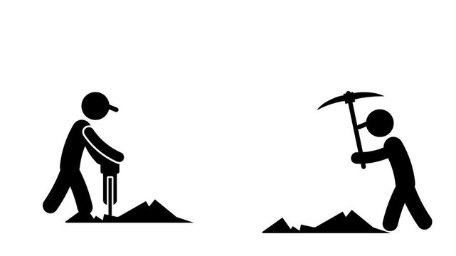 A single worker digs soil alone, symbolizing isolation, manual effort, and the persistence needed for completing tasks individually