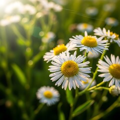 Fototapeta premium Beautiful White Flowers in Sunlight.