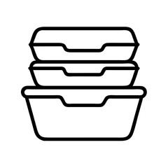 Vector art of stack of food container takeaway box for lunch, dinner, and leftovers
