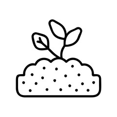 Vector art of young plant in soil, representing growth, new beginnings, and agriculture