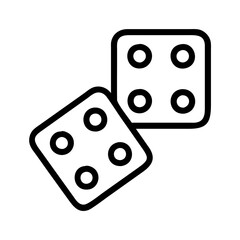Vector art of two dice showing four and five a simple line art illustration of gambling