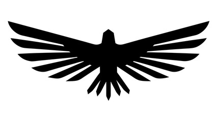 Bold black eagle emblem soaring with powerful outstretched wings, symbolizing freedom and strength