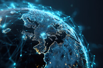 Global Network Connectivity and Digital Communication Concept