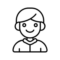 Vector art of smiling boy with short hair, a simple and friendly vector illustration