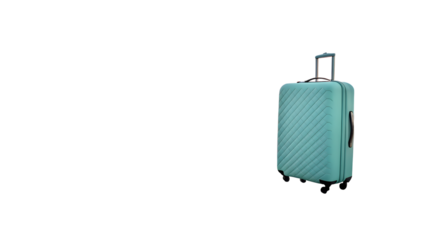 A teal suitcase with a textured pattern, isolated on a transparent background