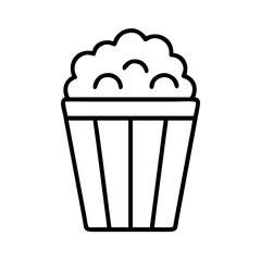 Vector art of popcorn in a striped bucket, a delicious snack for movie night or a party