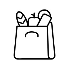 Illustration of a grocery bag filled with fresh produce, showcasing healthy eating habits