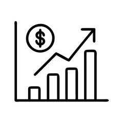 Vector art of financial growth chart with dollar sign showcases positive business trends