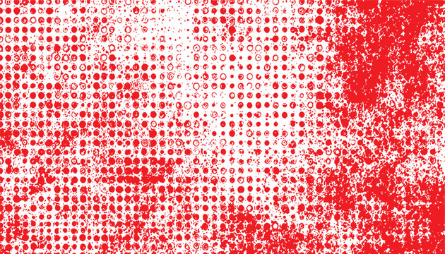 Vibrant red halftone texture creates a bold, abstract background full of circular dots. Ideal for graphic design, posters, branding