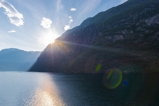 The small Norwegian village of Hellesylt, at the head of the Sunnylvsfjorden, a branch of the Storfjorden and the more famous Geirangerfjord, which is a famous cruise stop for a daytrip in the county