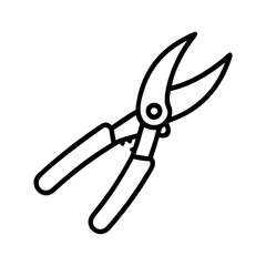 Illustration of a pruning shear, a gardening tool for trimming plants
