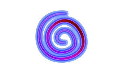 Blue and Purple Swirling Spiral Abstract Neon Style