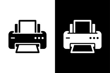 Flat Printer Symbol Icon. Simple Silhouette Vector for Design