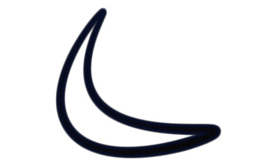 Dark Blue Crescent Moon Shape Abstract Neon Style