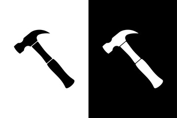 Hammer Glyph Icon Silhouette for Tools, Construction, and Repair Design