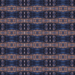 Geometric abstract pattern in navy and gold, modern kaleidoscope symmetry, luxury textile or wallpaper design.