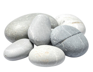 Close-up of smooth, varied-colored pebbles against a stark, black background