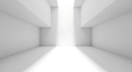 Bright White Abstract Architectural Corridor with Light Source architecture ceiling