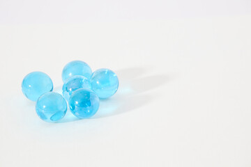 Colorful glass balls on a white background